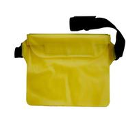 Adfaga Bolsa para teléfono, riñonera con Pantalla táctil, cinturón Ajustable, Bolsa Seca sellada de Triple Capa para natación, Playa, Kayak, Unisex, PVC, 22x23cm (Amarilla)