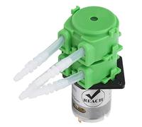 Adfaga Bomba peristáltica de doble cabezal, mini bomba de circulación dosificadora de líquido para acuario, pecera, hidroponía, tubo de silicona de 3x5 mm, material POM seguro (CC 24 V)