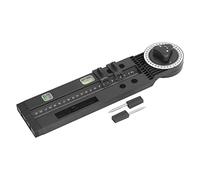 Adfaga Buscador de ángulos de transportador de sierra ingletadora profesional con nivel de burbuja Herramienta de medición de escala grabada precisa para carpintería y recorte Mate (Todo negro)