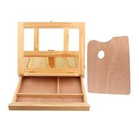 Adfaga Caballete de artista caballete de mesa de madera portátil plegable ajustable con cajón de almacenamiento para pintura dibujo exhibición ilustraciones fotos madera de pino 27