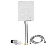 Adfaga Cabezal de ducha de mano de acero inoxidable, rociador de ducha cuadrado de alta presión con 5 modos de rociado, agarre ergonómico, de ducha de baño, acabado galvanizado (C (Ducha de mano +