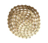 Adfaga Cadena de bicicleta de 10 velocidades Cadena de bicicleta de carretera de montaña dorada hueca liviana y duradera de acero con alto contenido de carbono para entusiastas del