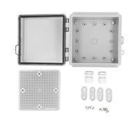 Adfaga Caja de conexiones IP67 Caja eléctrica con cubierta con bisagras transparente de plástico ABS con placa de montaje para proyectos al aire libre 150x150x90 mm