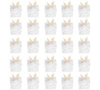Adfaga Caja de dulces cuadrada Caja de regalo de recuerdo de fiesta de boda europea para galletas de chocolate Joyas 25 juegos Cartón grueso de primera calidad 8,3 x 5,7 cm Cinta e (Mármol [alas