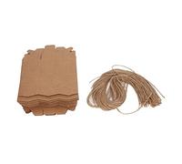 Adfaga Caja de Regalo de Papel Kraft Caja de Paquete de Bricolaje con Forma de Linterna Hexagonal con Cordel Natural para Favores de Boda Suministros de Fiesta de Cumpleaños Paquet (HMS2212122)