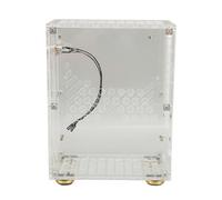 Adfaga Caja para PC ITX Panel Lateral Transparente de acrílico Transparente de 4,3 L con Soporte de refrigeración de 360° para Fuente de alimentación Flex 1U y SSD de 2,5 Pulgadas (Transparente)