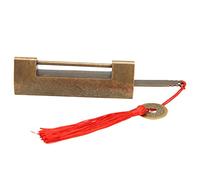 Adfaga Candado de de latón chino antiguo Cerradura decorativa horizontal vintage Cerradura de seguridad a prueba de herrumbre para joyeros Gabinetes Cajones Material Latón Tamaño (Bronce)