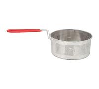 Adfaga Cesta para freidora de acero inoxidable 304 con mango largo, cesta redonda para freír patatas fritas, aros de cebolla, pollo y más, herramienta de cocina duradera a prueba d (Grande 19,8 CM)