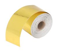 Adfaga Cinta térmica autoadhesiva de papel de aluminio, reflectante de calor, cinta de protección de alta temperatura para piezas de automóviles, reparaciones en el hogar, oro, 2 p