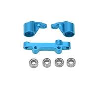 Adfaga Conjunto de grupo de dirección de aleación de aleación de aluminio premium Piezas de actualización de automóvil RC de alto rendimiento para LOSI 1/18 Mini T 2.0 2WD Camión M (Azul)