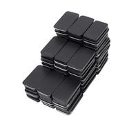 Adfaga Contenedores de hojalata con tapa deslizante, 60 unidades, pequeñas cajas de almacenamiento rectangulares negras para bálsamo labial, joyería, manualidades, dulces, mentas,