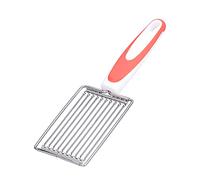 Adfaga Cuchillo cortador de carne profesional de acero inoxidable, herramienta de cocina multiusos para rebanar queso, jamón, almuerzo, carne, tomates, frutas con mango ergonómico (Naranja)