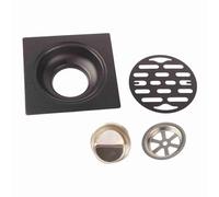Adfaga Desagüe de Suelo de Ducha de Acero Inoxidable de Alta Resistencia con Cierre por Gravedad para baño y lavandería, Color Negro, 10 x 10 x 2,5 cm, diseño Reforzado antiobstruc (Desagüe de Piso