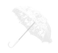 Adfaga Elegante Paraguas Bordado con Encaje, Hecho a Mano, Decorativo, Ideal para actuaciones en escenarios, Bodas y fotografía. Color Blanco decolorado. Medidas: 16,5 x 19,3 pulga (51241 Blanqueado)
