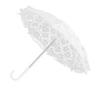 Adfaga Elegante Paraguas Bordado con Encaje, Hecho a Mano, Decorativo, Ideal para actuaciones en escenarios, Bodas y fotografía. Color Blanco decolorado. Medidas: 16,5 x 19,3 pulga (51239 Blanca)