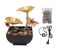 Adfaga Fuente de Escritorio Decoración de Cascada con Luces LED Adorno de Fuente de Mesa de Bricolaje Ajustable de 3 velocidades para decoración de Oficina en el hogar Plástico 13x