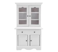Adfaga Gabinete de casa de muñecas en Miniatura Estantería de Madera Puertas Que se Pueden Abrir Extractor Negro Almacenamiento Realista para Muebles de muñecas a Escala 112 Madera