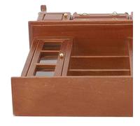 Adfaga Gabinete de Madera en Miniatura Muebles de casa de muñecas a Escala 1/12 con Puertas Que se Pueden Abrir Cajones Estantería Hecha a Mano Armario para decoración de casa de m (Granate)