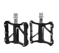 Adfaga GC005 Pedales de Bicicleta de aleación de Aluminio de Primera Calidad, Superficie Ancha Antideslizante con 10 Clavos de Agarre, rodamientos sellados Dobles para Bicicletas p (Negro)