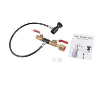 Adfaga Herramienta de CO2 con de válvula dual Manguera de 24 pulgadas para tanques y cilindros grandes de CO2 Conector G5/8 CGA320 Construcción duradera de plástico de cobre (24 pulgadas de largo