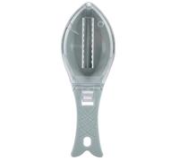 Adfaga Herramienta raspadora de plástico para quitar escamas de pescado, cepillo de limpieza rápido y eficiente para la piel de pescado con cubierta, utensilio de cocina para cocin (Azul)