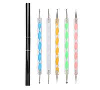 Adfaga Juego de bolígrafos para puntear uñas, kit de herramientas de manicura con bolígrafo de pintura en gel profesional de doble punta para uso en salón en casa, material acrílic