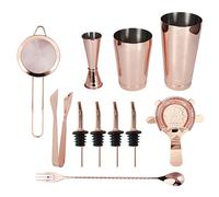 Adfaga Juego de coctelera Profesional de Acero Inoxidable de 11 Piezas Kit de Herramientas de Barman con colador Jigger Cuchara mezcladora para Bares caseros y coctelería profesion (Juego de 11