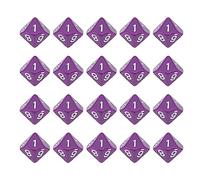 Adfaga Juego de Dados de 20 Piezas de 10 Caras, Dados de plástico Multicolor Vibrantes para Juegos de Mesa, póquer, enseñanza de matemáticas, Aprendizaje y Decoraciones de Fiestas, (Púrpura)