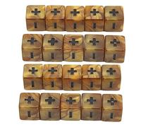 Adfaga Juego de Dados de operación matemática, 20 Piezas, Dados educativos de plástico con Signo más Menos para Aprender matemáticas, Accesorios de enseñanza, Aula, Escuela en casa (Degradado Dorado)