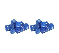 Adfaga Juego de Dados de operación matemática, 20 Piezas, Signo más Menos Grabado, Educativo para enseñanza en el Aula, Dados de plástico de 16mm (Azul)