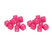 Adfaga Juego de Dados de operación matemática, 20 Piezas, Signo más Menos Grabado, Educativo para enseñanza en el Aula, Dados de plástico de 16mm (Rosa)