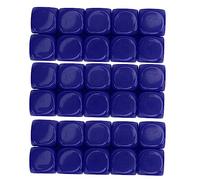 Adfaga Juego de Dados de plástico de 30 Piezas de 16 mm, Esquinas Redondeadas, Cubos Adhesivos de 6 Caras para enseñanza de matemáticas, Juegos de Mesa, Actividades de Aprendizaje (Azul)