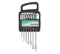 Adfaga Juego de llaves de trinquete de cabeza fija 7 piezas Durable cromo vanadio acero resistente al desgaste Anti fino pulido combinación Kit de llave de trinquete para reparació