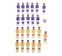 Adfaga Juego de reemplazo de Jugador de Mesa de futbolín Profesional 11 Figuras moradas 11 Amarillas con balón de fútbol para Mesa de Juego de fútbol de 1,4 m Accesorios Deportivos