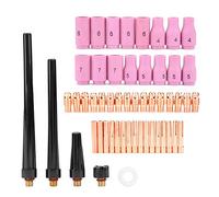 Adfaga Kit de piezas de antorcha de soldadura TIG, 53 piezas, boquilla de lente de gas premium, juego de copas para cortadores de plasma WP9, WP20, WP25, consumibles de repuesto, m