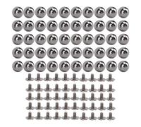 Adfaga Kit redondo Juego de bolas de hierro macizo Remaches multifuncionales de 8 mm con tornillos para ropa Artesanía en cuero 50 juegos Accesorios decorativos duraderos y elegant (Gris)