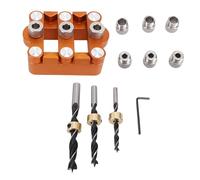 Adfaga Localizador de punzones de juntas de madera profesional Plantilla de espiga autocentrante Centro de carpintería de aleación de aluminio Herramienta de guía de perforación pa