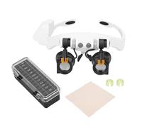 Adfaga Lupa Profesional de Montaje en Cabeza con iluminación LED, combinación de 21x con Lentes Intercambiables para reparación de Relojes, fabricación de Joyas, inspección electró