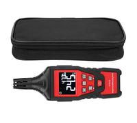 Adfaga Medidor digital de humedad y temperatura HT618 Pantalla LCD dual portátil para uso en interiores y exteriores de oficina en casa Plástico 7,1 x 2,4 x 1,3 pulgadas