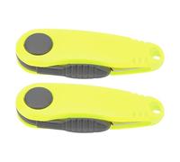Adfaga Mini tijeras de línea de bádminton Tijeras rápidas en forma de camarón Tijeras de línea de pesca plegables portátiles al aire Afiladas A prueba de herrumbre Durable ABS L14 (Amarilla