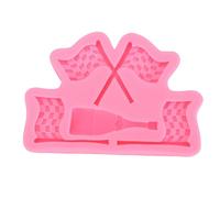 Adfaga Molde de silicona para fondant con diseño de bandera, diseño de coche de carreras, chocolate, caramelo, decoración para tartas, decoración para niños, cumpleaños, arcilla, m