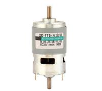 Adfaga Motor 775 DC de alta potencia, 50 W, doble eje, gran par con ventilador de refrigeración para equipos de robótica de automatización industrial, proyectos de bricolaje, opcio (24V9000RPM Sin