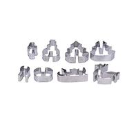 Adfaga Muelas de galletas galletas de acero inoxidable para pastel de pastel suministros de decoración de pasteles moldes para hornear para la fiesta de navidad de Pascua 8pcs vari