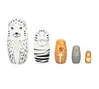 Adfaga Muñecas Rusas de anidación, Juego de Animales de Madera Hecho a Mano, 5 Capas, artesanía Exquisita, decoración del hogar, Regalo para decoración de Fiesta de cumpleaños de N