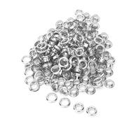 Adfaga Ojales de Latón de Doble Cara Huecos 100 Piezas Ojales de Metal de Calidad Premium para Ropa Bolsas Cinturones Zapatos Accesorios para Manualidades DIY Oro Plata Bronce Colo (Plata)