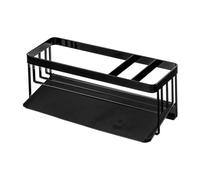 Adfaga Organizador multifuncional para fregadero de cocina, soporte para esponja con bandeja de goteo, estante de almacenamiento para alféizar de ventana para esponjas, trapos, mat (Negra)