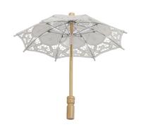 Adfaga Paraguas de Boda de Encaje Elegante sombrilla Nupcial Plegable Accesorio de fotografía de Bricolaje para Bodas Eventos al Aire Libre Mango de Madera de Haya de Encaje Blanco (Beige)