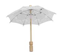 Adfaga Paraguas de Boda de Encaje Elegante sombrilla Nupcial Plegable Accesorio de fotografía de Bricolaje para Bodas Eventos al Aire Libre Mango de Madera de Haya de Encaje Blanco (Blanca)