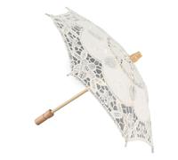 Adfaga Paraguas de Encaje Nupcial Hecho a Mano Premium Elegante Accesorio de fotografía de Boda Accesorio de Ceremonia al Aire Libre Blanco Beige S L tamaño (Trompeta Beige)