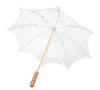 Adfaga Paraguas de Encaje Nupcial Hecho a Mano Premium Elegante Accesorio de fotografía de Boda Accesorio de Ceremonia al Aire Libre Blanco Beige S L tamaño (Blanco Leche tamaño Grande)
